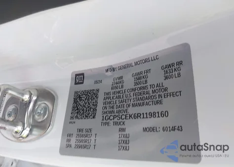 2024 Chevrolet Colorado 2Wd Lt из США, поврежденный, VIN 1GCPSCEK6R1198160